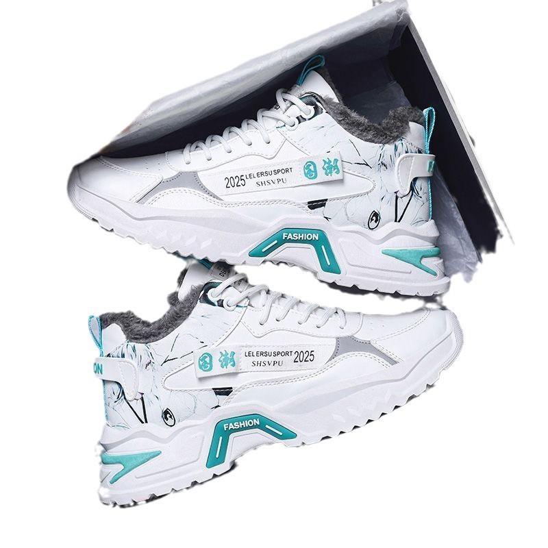 Herren Winter Sneaker Mit Fell Warm Laufschuhe Mann Outdoor Schnee Herren Freizeit Sneaker Weiße Leder Sneaker für Herren Schuhe