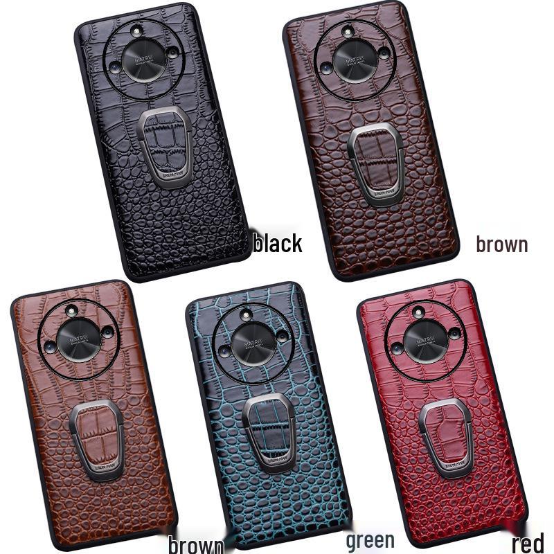 

Cowhide Crocodile Pattern Leather Case for Honor X50/X50i with Bracket and Full Protection. Honor X50 красный