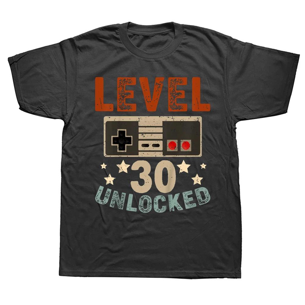 

30 Year Old Level Unlocked 30th Gaming 1993 T Shirts Summer Style Graphic Cotton Streetwear Short Sleeve Birthday Gifts T-shi... S разноцветный