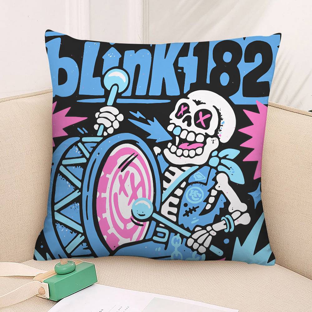 Punkband B-Blink-182 Kissenbezug Quadratisch Doppelseitiger Druck Kissenhülle Für Sofa Heim Schlafzimmer Dekoration Geschenk