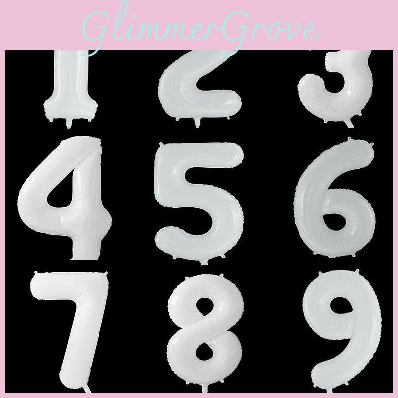 Elegant White 40" Giant Number Foil Balloons For Birthday And Party Celebrations