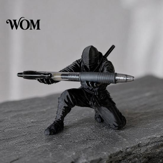 Office Desk Accessory 3D Printed Ninja Pen Holder, Unique Figurine, Creative Decorative Cup Desktop Organizer, Decor Craft for Storage Elegant Holder