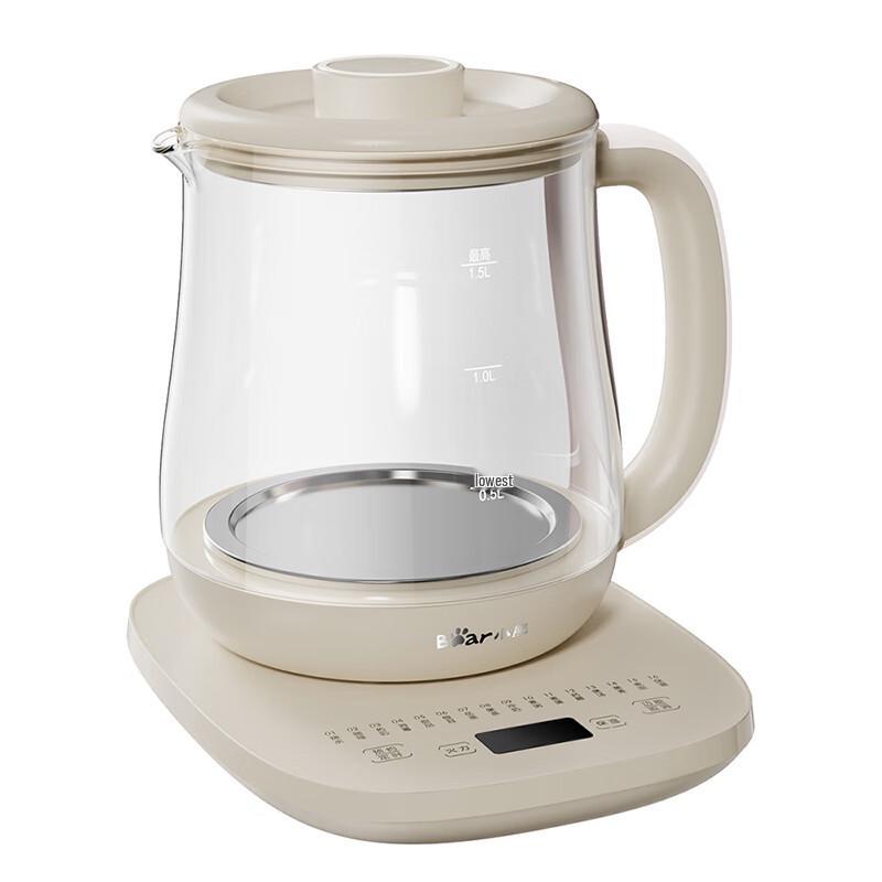 BEAR 1,5L Multifunktionaler Glas-Gesundheitskessel CN-Stecker (Adapter enthalten)