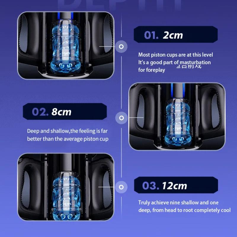 12cm High-Speed Thrusting Male Masturbator, Automatic Telescopic Vagina Sex Toy Machine for Men