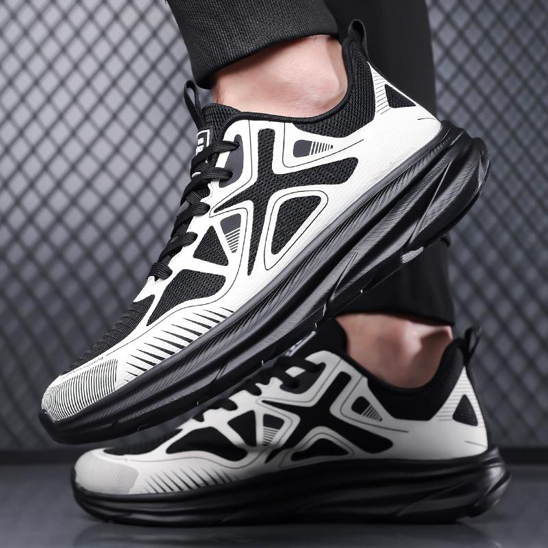 Hot Selling Fashionable Mesh Lightweight Mens Sports Shoes Breathable Racing Travel Running Shoes Flexible Support Walking Shoes
