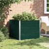 Raised Garden Bed 100 X 100 X 77 Cm Galvanized Steel Green