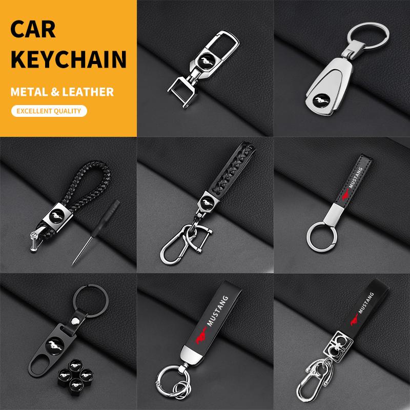 Leather Key Chain Car Keyring Pendant Keychain Decor Styling For Ford Focus 2 3 mondeo mk3 f150 fusion mustang mk7