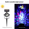 Solar Power Lamp LED Projector Light Colorful Rotating Solar Light Outdoor Garden Lawn Lamp Home Cou