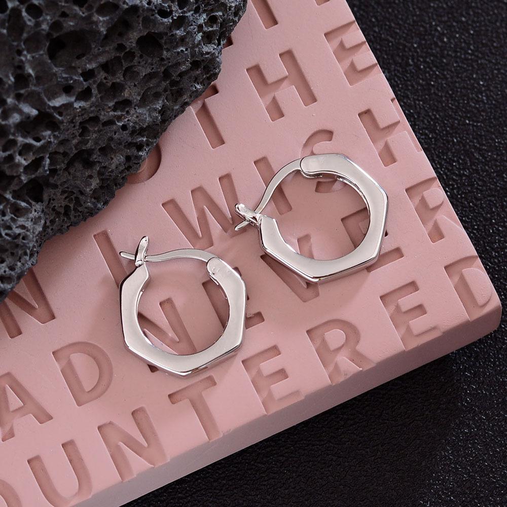 Simple Smooth Plain Circle Geometric Earrings, Ear Buckles, Cold Wind Polygonal Earrings