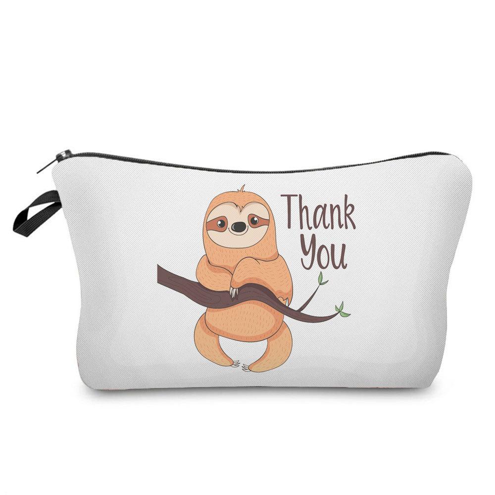 Women Sloth Print Cosmetic Bag Toiletries Organize Travel Storage Case 6403