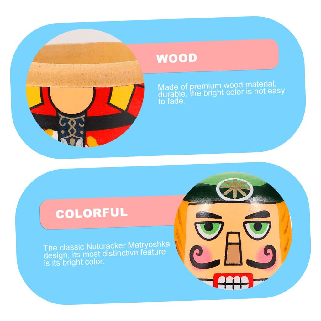 EXCEART 1 Set Nutella Matryoshka Russian Nesting Nutcracker Figurine Matryoshka Nutcracker Toy Birthday Gift