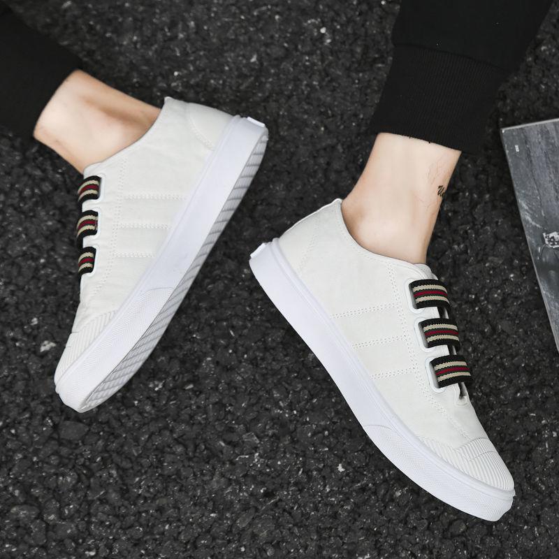 Pantofi de pânză noi de vară pentru bărbați 2024, versiune coreeană de pantofi casual pentru studenți, pantofi de pânză leneși cu un singur pedal, pantofi la modă pentru bărbați