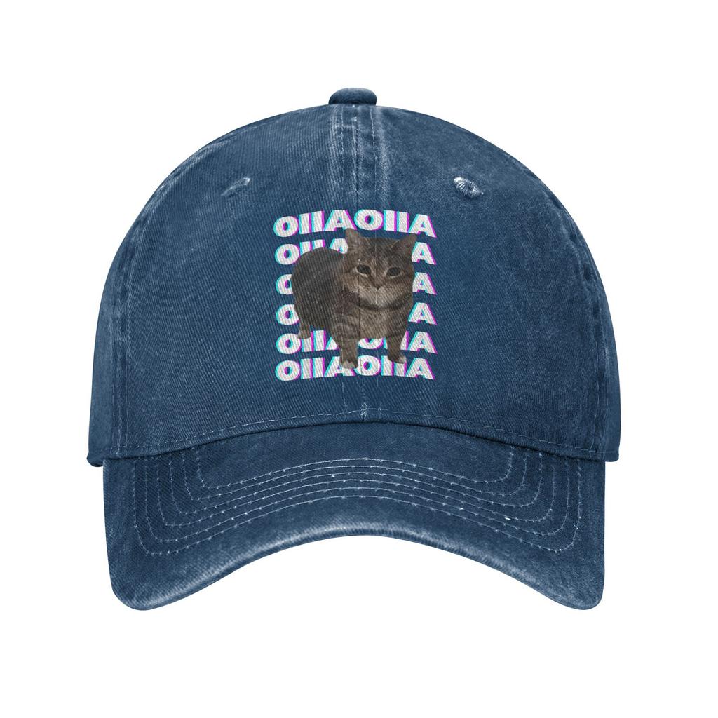 OIIA OIIA Spinning Cat Meme Glitch Disco Unisex Baseball Caps Funny Distressed Washed Hat Outdoor Unstructured Soft Snapback Cap