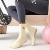 Non-Slip Pilates Socks Breathable Floor Socks Fashion Cuffed Mid Tube Socks  for Women