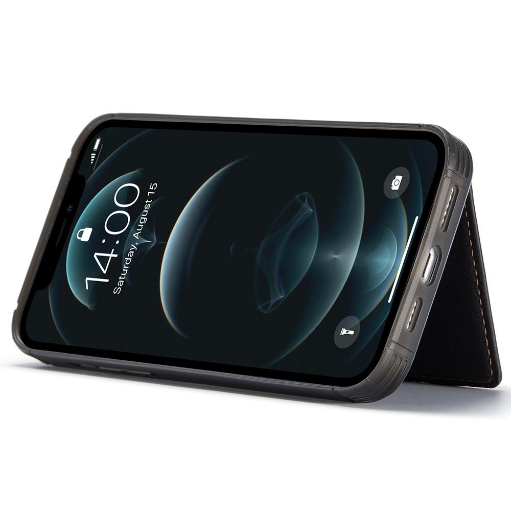 For iPhone 12 Pro Max Case Magnetic Detachable Leather Back Phone Cover Card Holder Kickstand