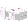 VidaXL Ensemble à Manger de Jardin avec Coussins 5 pcs, Table et Chaises avec Dossier et Repose-pied Réglables, Meubles 3212594