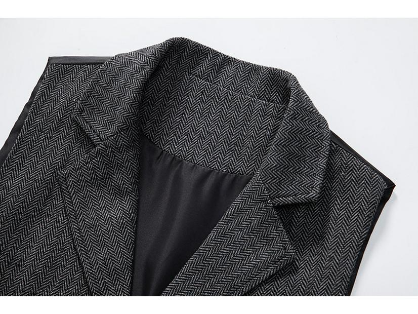 Herren Vintage Fischgräten-Tweedweste mit Pferdeketten-Detail