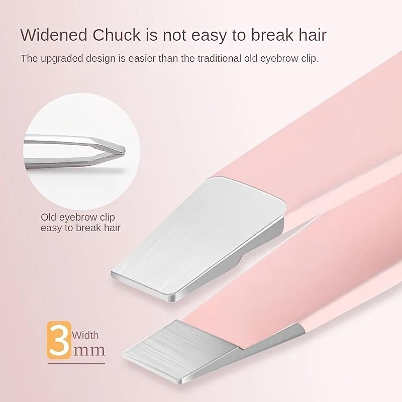 4-teiliges Pinzetten-Set - Professionelle Pinzetten für Augenbrauen - Große Präzision zur Entfernung von Gesichtshaaren, Splittern und eingewachsenen Haaren mit