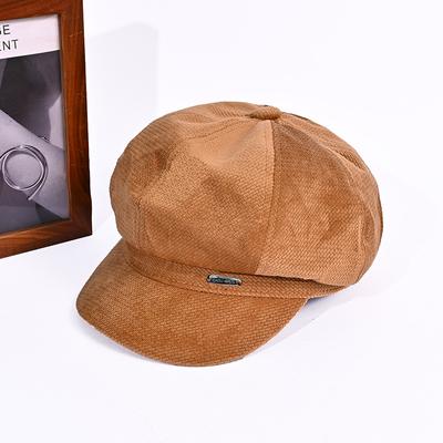 Retro Hat Women's Autumn and Winter Warm Octagonal Hat Casual Versatile Hat Showing Face Little Painter Hat