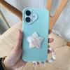 Blue Phone Protective Cover Case with Pearl Handstrap for iPhone 11/12/13/14/15/16 Pro/ Pro Max