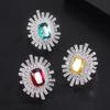 Exquisite Luxury Gemstone Ring for Women, Adjustable Open Design, Trendy Celebrity-Inspired Style