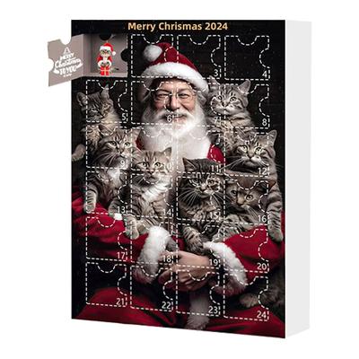 Advent Calendar 2024 2D Acrylic Cat Hanging Pendant 24 Days Christmas Countdown Calendar Xmas Countdown Calendar for Cat Lovers