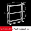 Xuanyong Stainless Steel No-Drill 3-Tier Bathroom Shelf with Towel Bar