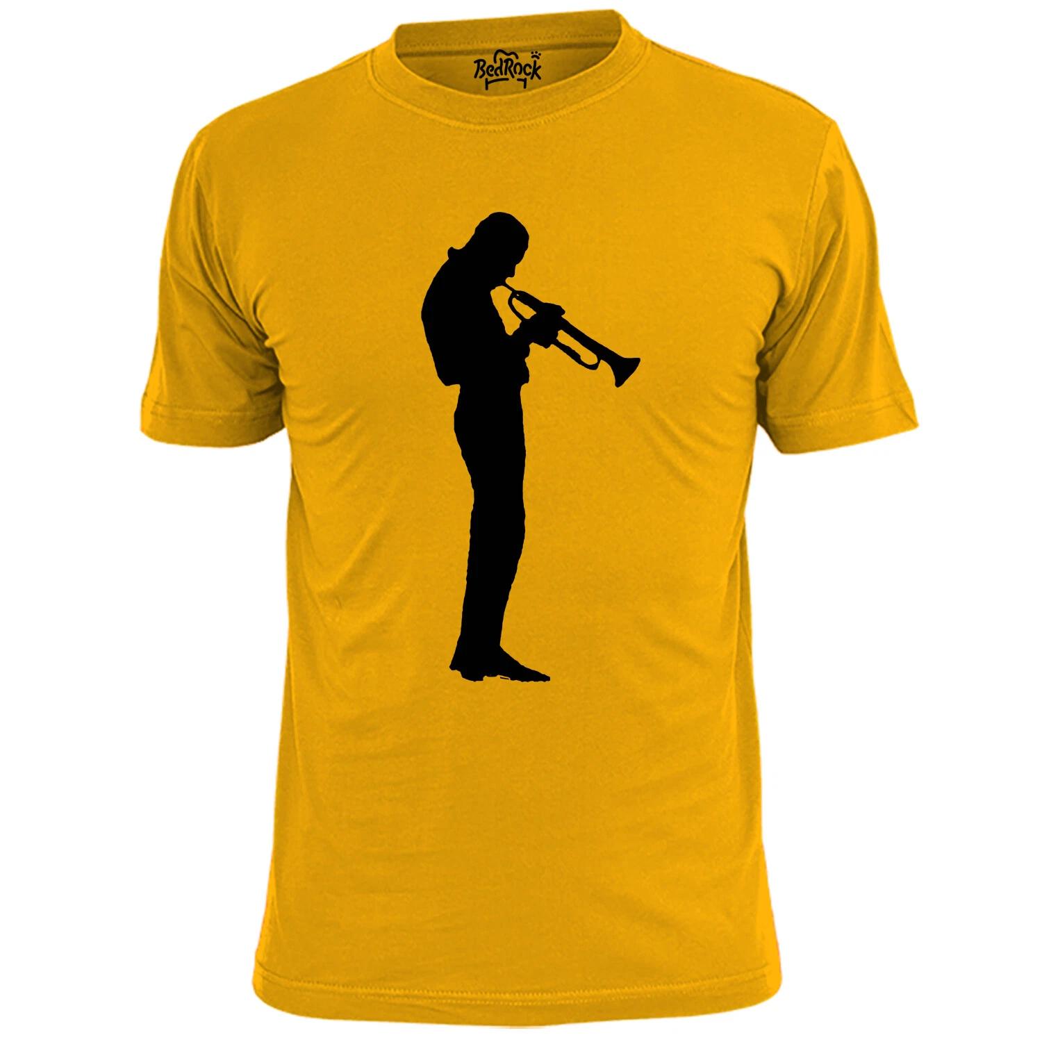 Mens Trumpet Player Silhouette T shirt Armstrong Davis Gillespie Jazz S