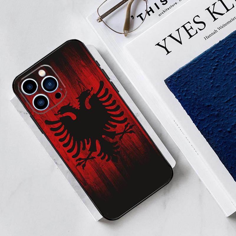 Albania Flag Eagle Case For iPhone 17 Air 15 14 13 12 11 16 Pro Max Mini 16 15 Plus 16e Funda Silicone Cover