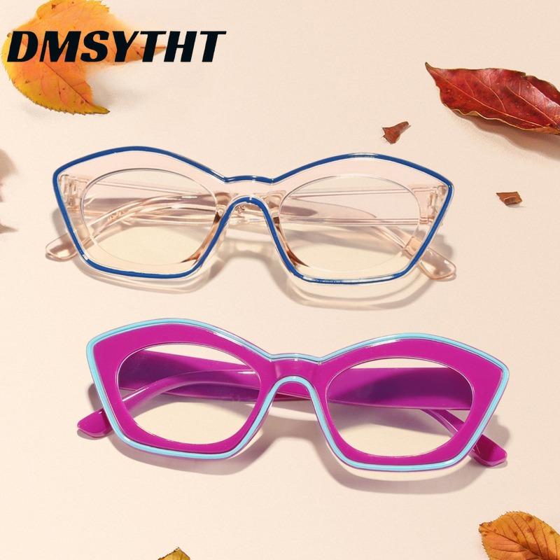Europe and America Retro Cat Eye Anti-Blue Light Glasses Men Women Fashion Collide Color High Definition Eyeglasses