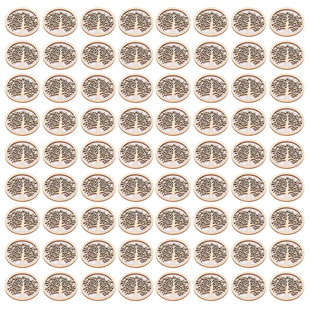 48Pcs Wooden Tree of Life Ray Carving DIY Handicrafts Holiday Decoration Ornaments Crafts