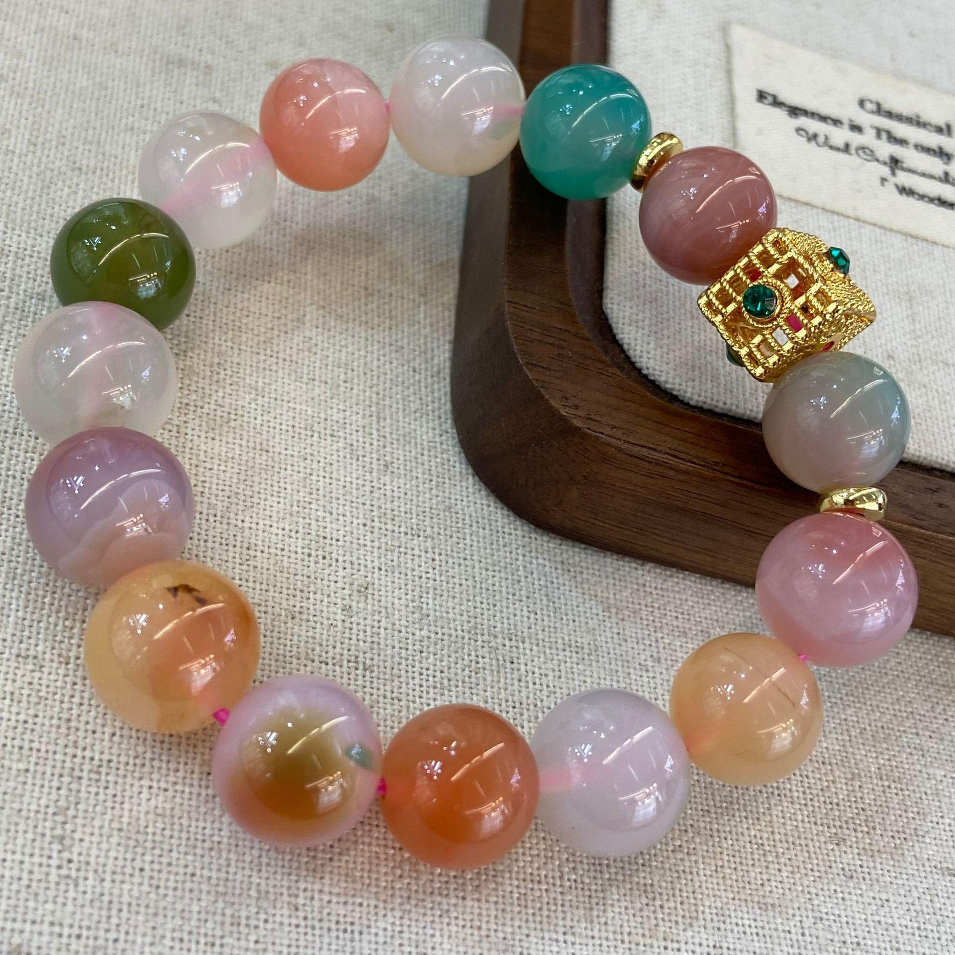 

Natural Sugar Heart Agate Bracelet, Women S Duobao High-End Bracelet, Gift For Girlfriend 12-13M