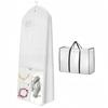 2 PEÇAS bolsa de casamento não tecida + bolsa de compras capa de poeira para vestido multifuncional bolsa de poeira para casaco portátil