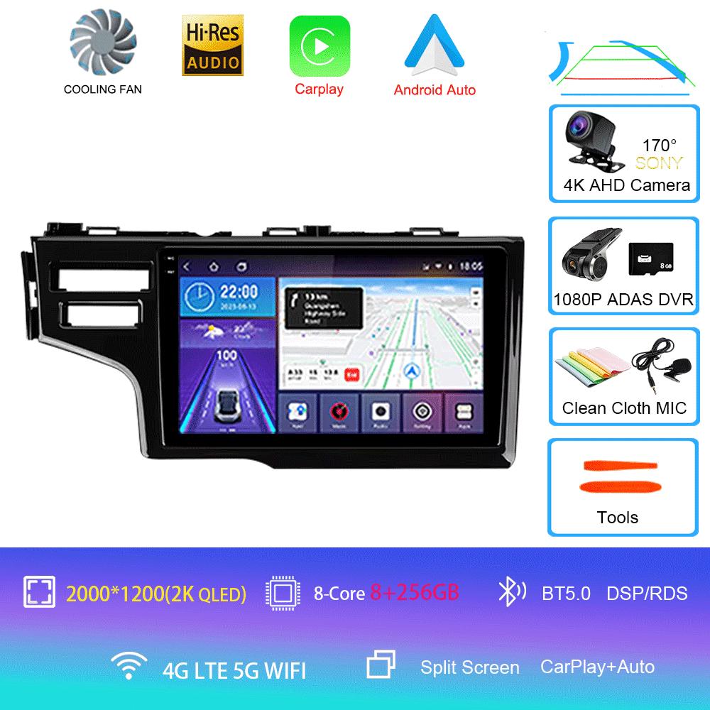 Car Radio Android 14 Carplay Auto Multimedia Player For Honda Fit Jazz 2014 2015 2016 2017 Autoradio GPS Stereo 2din Head Unit