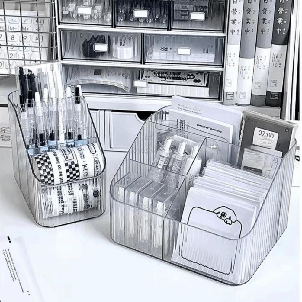 Transparent Pen Container Acrylic Cosmetics Organizer Box Creative Makeup Brushes Holder