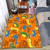 Colorful Cartoon Dinosaur Pattern Carpet with Orange Background Suitable for Use As an Anti-slip for Living Room Bedroom Sofas