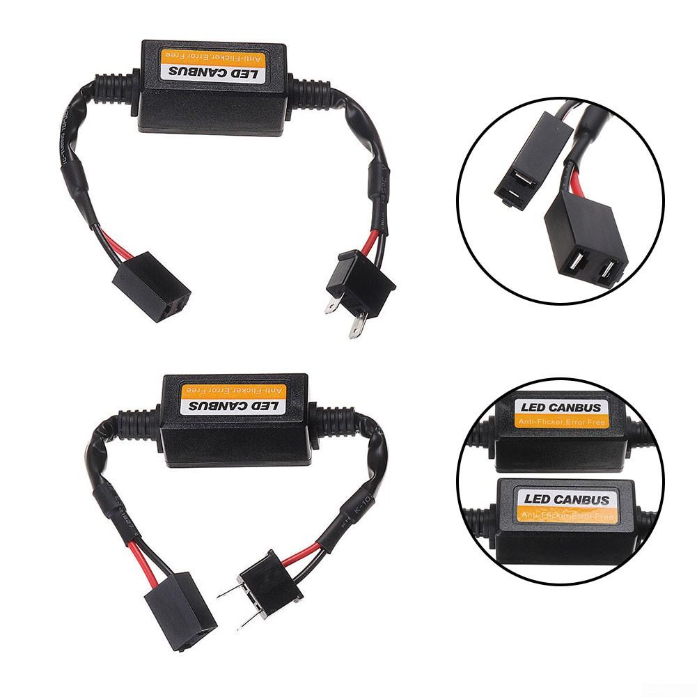 2pcs H7 Headlight LED Canbus Decoder Canceller Error Resistor Anti-Flicker