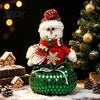 Festive Table Centerpieces Sequins Christmas Santa Claus/Snowman/Elk Ornaments with Candies Storage Pocket, Plush Claus Red or Green Figures