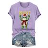 Women's Fashion Casual Printed Round Neck Short Sleeved Pullover T-Shirt Top