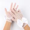 1 Pair Lace Girls' Formal Gloves Comfortable Nylon Fabric Mittens for Wedding Dresses and Special Occasions White/Black