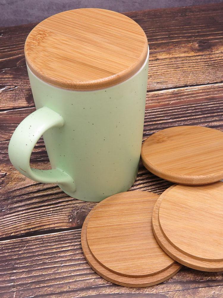 Coperchio Tazza in Bambù Fatto a Mano Ecologico Materiale Legnoso Riutilizzabile Durevole/Leggero Adatto per Tazze/Tazze da Tè