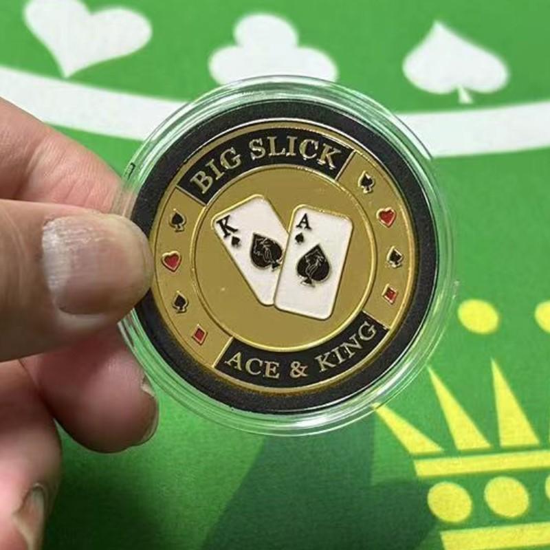 Texas Hold'em, Kovové tlakové karty, Šťastné mince, Kódy domů s blindy, dealer, Plný tlak all-in, žetony, tlakové karty