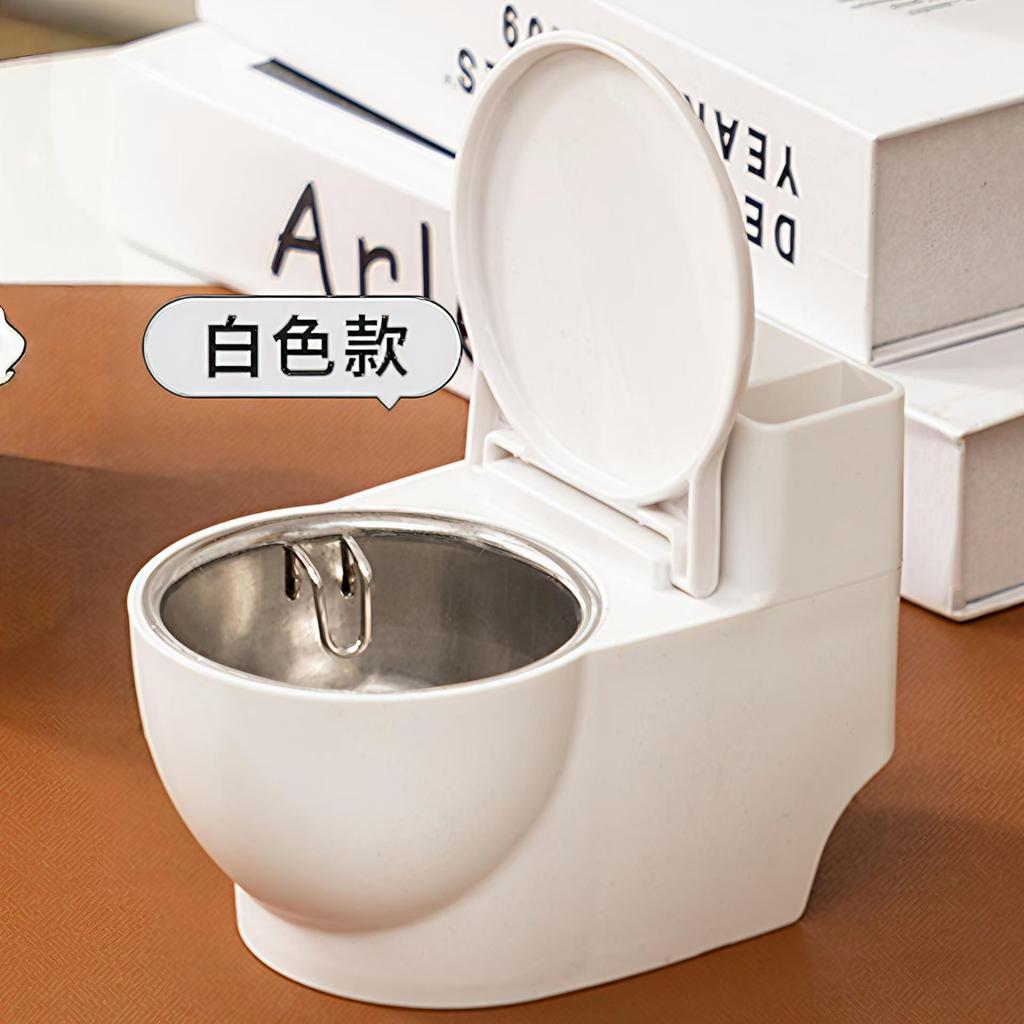 1pcs Creative Wall Mounted Toilet Shape Ashtray With Lid Novelty High-end Ashtray Stainless Steel Ashtray Suitable for Home Livi