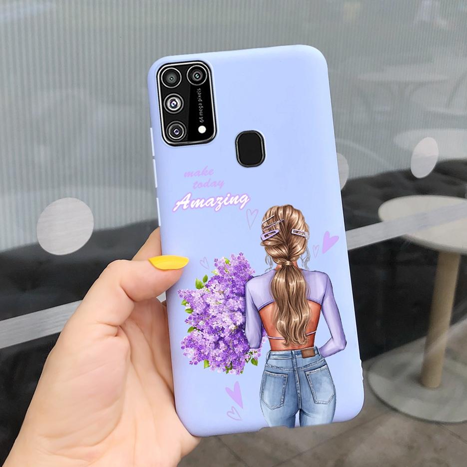 For Samsung Galaxy M31 Case SM-M315F Cute Bear Cartoon Painted Cover Phone Case For Samsung M31 M 31 GalaxyM31 Bumper Soft Funda