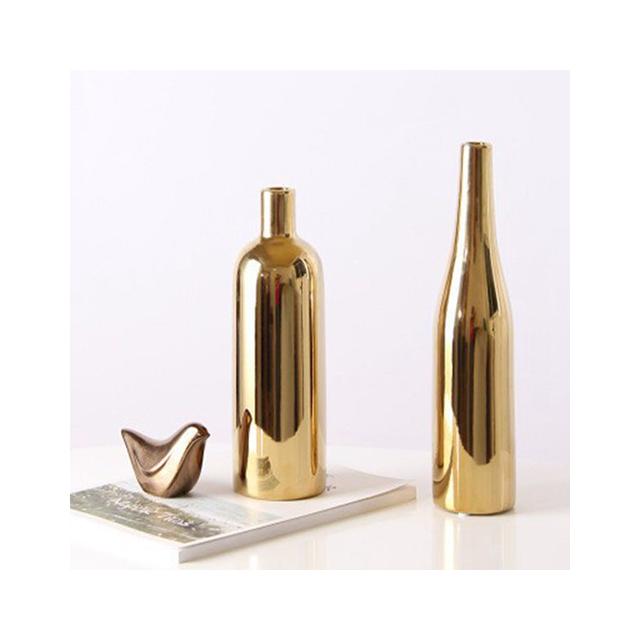 Hot Sale Gold Ceramic Tabletop Vase Modern Minimalist Style Flower Vase for Home Decoration