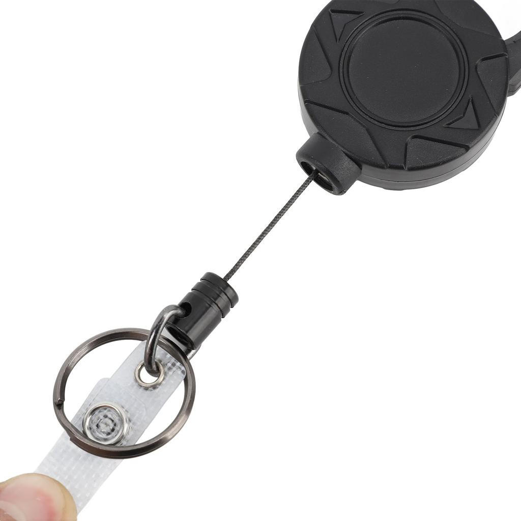 Retractable Keychain Stainless Steel Wire and ABS Magnetic Good Load Bearing 1mm Thick Multitool Buckle Badge Holder