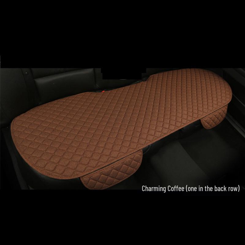 All-Season Breathable Linen Car Seat Cushion Set with Polka Dot Embroidery