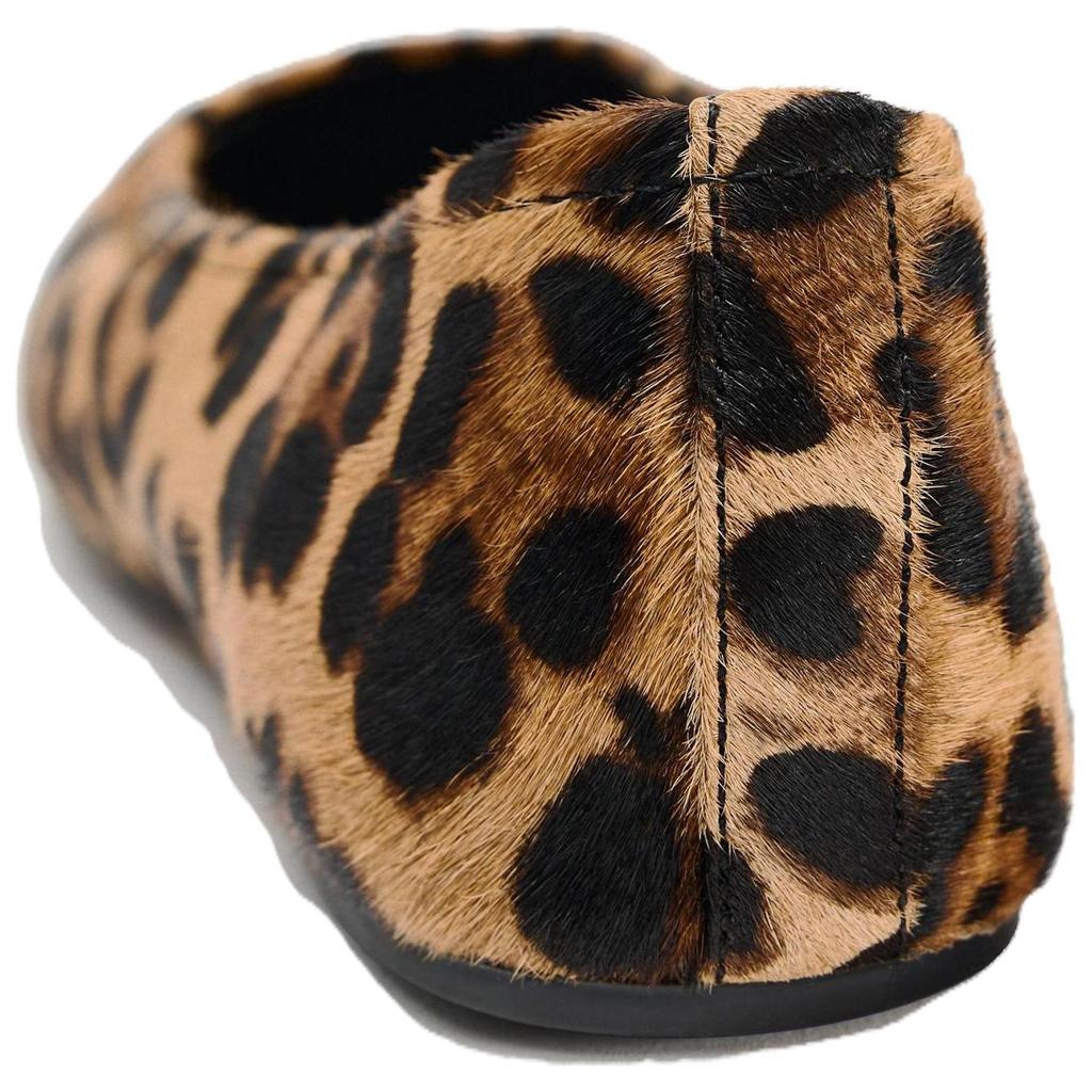 Zara Leather Color-Blocked Casual Flats Women Flats Leopard-print 12552410195