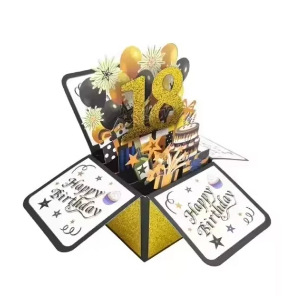 Přání k narozeninám s obálkou 3D dárková krabička Karta s přáním k narozeninám Dárek na párty