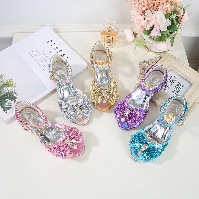 Girls' Summer Princess Non-slip Sandal Heels with Bow – For Kids & Big Kids